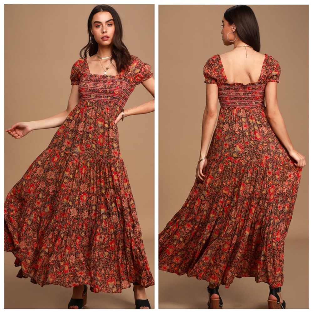 Free People Getaway Floral Tiered Maxi Dress